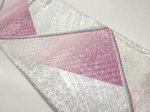 佐賀錦抽象華文に紗綾形模様織出し全通袋帯